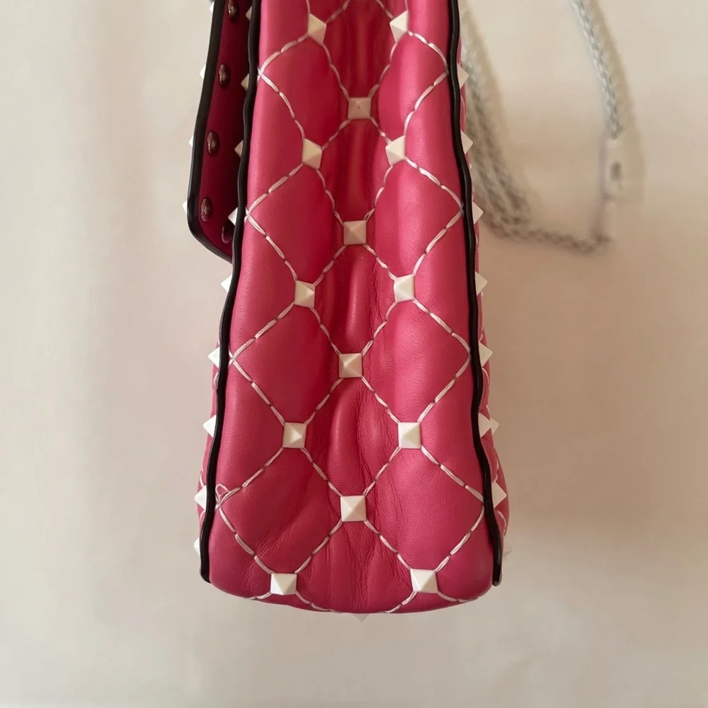 Valentino Garavani Rockstud Spike #59650V88B Pink Handbag - Picture 10 of 14